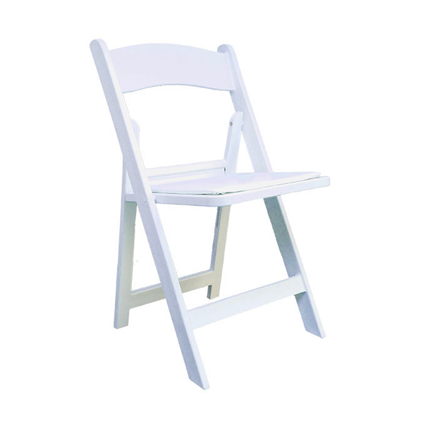 White Gala Resin Padded Folding Chairs